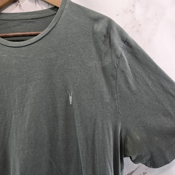Allsaints T Shirt Mens XL Gray Brace SS Crew Tee Short Sleeve Regular Fit - Picture 13 of 14